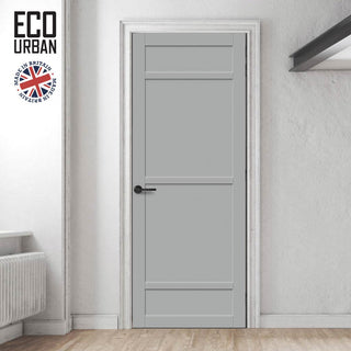 Image: Malvan 4 Panel Solid Wood Internal Door UK Made DD6414 - Eco-Urban® Mist Grey Premium Primed