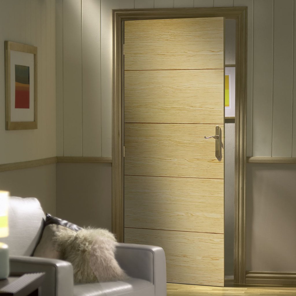 Bespoke Lille Oak Flush Door - Prefinished