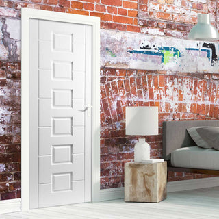 Image: White PVC lomond lightly grained panel door
