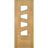 Single Sliding Door & Wall Track - Seville 4LS Glazed Oak Door - Irregular Glass Panes - Prefinished
