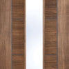 Laminate Vancouver Walnut Single Evokit Pocket Door Detail - Clear Glass - Prefinished