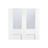 London Single Evokit Pocket Door Detail - Clear Glass - White Primed