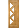 Top Mounted Black Sliding Track & Door - Ely 5 Panes Glazed Oak Door - Prefinished