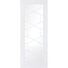 Room Divider - Orly Clear Glass White Primed Double Doors with Double Sides