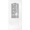 Classic Grained PVC Door Pair - Sandblast MacIntosh Style Glass