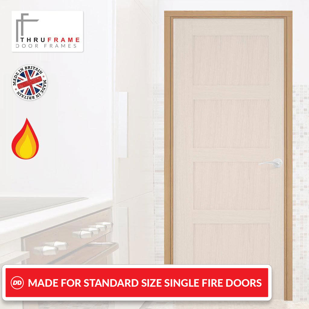 Made to Size Single Interior Prefinished Oak Veneered Frame - For 30 Minute Fire Doors