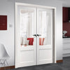 Madison White Primed Door Pair - Clear Bevelled Glass