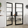 JB Kind Industrial Metro Black Internal Door Pair - Clear Glass - Prefinished