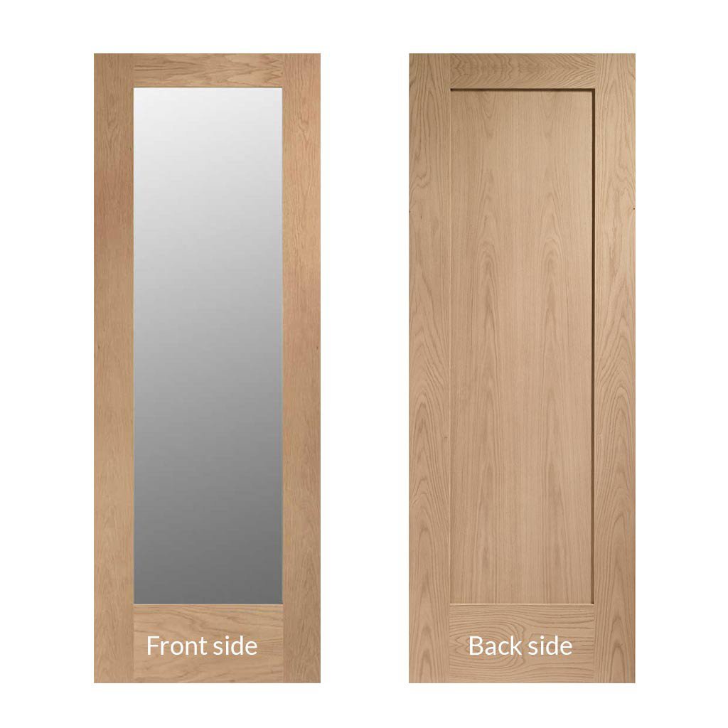 Top Mounted Black Sliding Track & Door Pattern 10 Oak Door Mirror