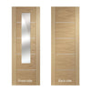 Portici Oak Door Pair - Mirror One Side - Prefinished