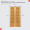 J B Kind Oak Contemporary Mistral Flush Bifold Door - Decorative Groove - Prefinished