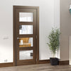 Bespoke Coventry Prefinished Walnut Shaker Style Internal Door - Clear Glass