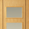 J B Kind Blenheim Oak Door Pair - Clear Glass - Prefinished