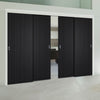 Pass-Easi Four Sliding Doors and Frame Kit - Montreal Charcoal Door - Prefinished