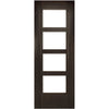 Montreal Dark Grey Ash Double Evokit Pocket Door Detail - Clear Glass - Prefinished