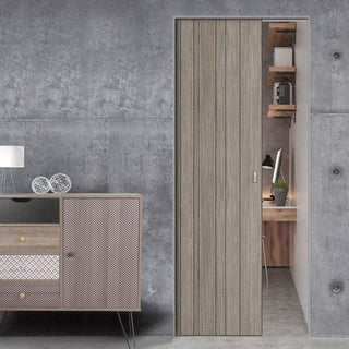 Image: Laminate Montreal Light Grey Absolute Evokit Single Pocket Door - Prefinished