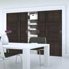 Four Sliding Maximal Wardrobe Doors & Frame Kit - Montreal Prefinished Dark Grey Ash Door