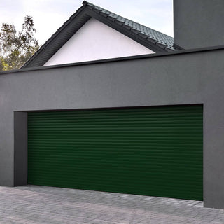 Image: Gliderol Electric Insulated Roller Garage Door from 3360 to 4290mm Wide - Moss Green