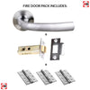 Nevada Status Fire Lever on Round Rose - Satin Chrome Handle Pack