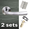 Two Pack Nevada Status Lever on Round Rose - Satin Chrome Handle