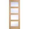 ThruEasi Room Divider - Contemporary Oak Double Doors Frosted Glass Prefinished Double Doors with Double Sides