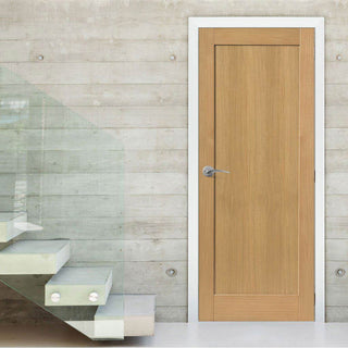 Image: Interior oak veneer traditional panel door
