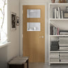 Deanta oak veneered interior door with safety glass