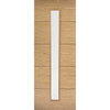 Bespoke Thruslide Surface Lille 1L Oak Flush Door - Clear Glass - Sliding Door and Track Kit - Prefinished