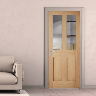 Image: london 2 pane 2 pane oak door clear glass