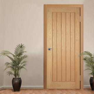 Image: Mexicano Oak Door - Vertical Lining - Prefinished