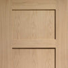 Bespoke Shaker Oak 4 Panel Double Frameless Pocket Door Detail - Prefinished
