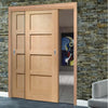 Bespoke Thruslide Shaker Oak 4 Panel - 2 Sliding Doors and Frame Kit