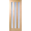 Two Sliding Wardrobe Doors & Frame Kit - Utah Oak Door - Frosted Glass - Prefinished