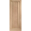 Single Sliding Door & Wall Track - Worcester Oak 3 Panel Door - Unfinished