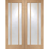 Oak Worcester Door Pair - Standard Sizes - Clear Glass