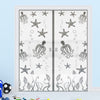 Octopus 8mm Obscure Glass - Clear Printed Design - Double Evokit Glass Pocket Door