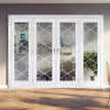 Room Divider - Orly Clear Glass White Primed Double Doors with Double Sides