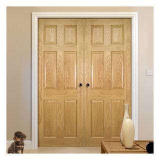 Image: Oxford American White Oak Veneer Panel Door Pair - Prefinished