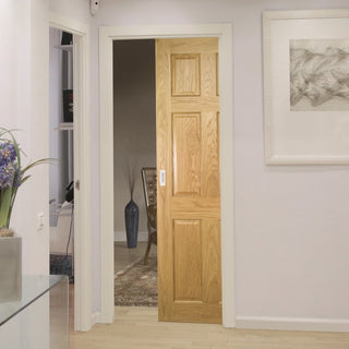 Image: Oxford American White Oak Veneer Panel Single Evokit Pocket Door - Prefinished
