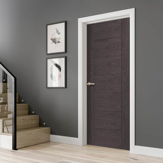 Image: Mode Palermo Internal Door - Umber Grey Laminate - 1/2 Hour Fire Rated - Prefinished