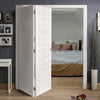 Two Folding Doors & Frame Kit - Palermo Flush 2+0 - White Primed