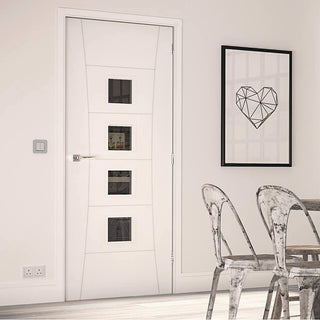 Image: Pamplona white flush clear glazed door