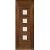 Walnut veneer glazed interior door