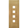 Bespoke Pamplona Oak Flush Internal Door Pair - Clear Glass - Prefinished