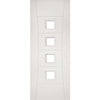 Pamplona White Primed Fire Door - Clear Glass - 1/2 Hour Fire Rated