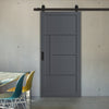 Bespoke Top Mounted Sliding Track & Solid Wood Door - Eco-Urban® Boston 4 Panel Door DD6311 - Premium Primed Colour Options