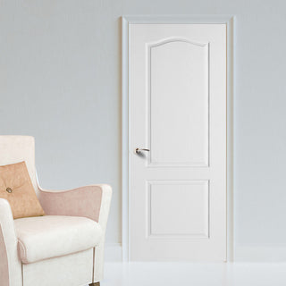 Image: White Fire Door, Textured Classical 2 Panel Door - 1/2 Hour Rated - White Primed