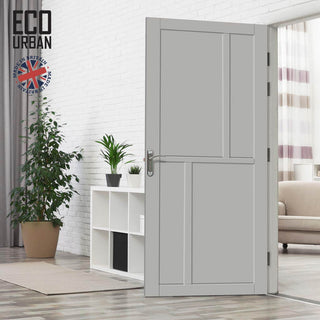 Image: Hampton 4 Panel Solid Wood Internal Door UK Made DD6413 - Eco-Urban® Mist Grey Premium Primed