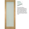 Walden oak veneer interior shaker door with frosted safety glass