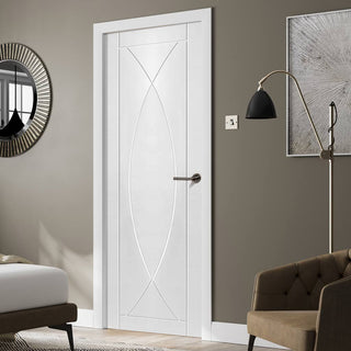 Image: Fire Proof Pesaro Flush Fire Door - 30 Minute Fire Rated - White Primed